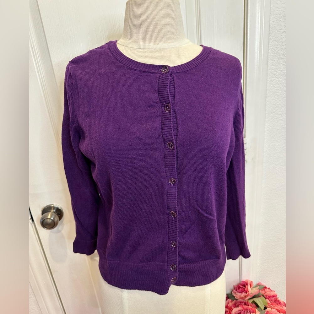 New York & Company Purple Cardigan